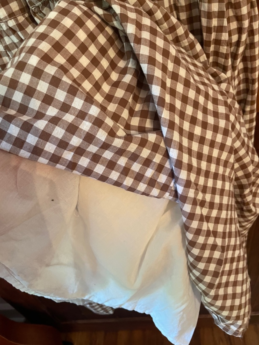 Kimchi Blue Brown Gingham Smocked Maxi Dress SzL - Picture 5 of 12